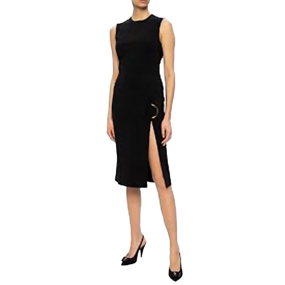 Tiffany Ann Sleeveless Crew Neck Asymmetric Ring Side Cut Out‎ Mini Dress
